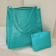thumbnail image 4 of Bolsa De Hombro 2 unids/set Bolso de hombro de malla Bolso de compras informal con Bolso de embrague de PU (azul lago), 4 of 8