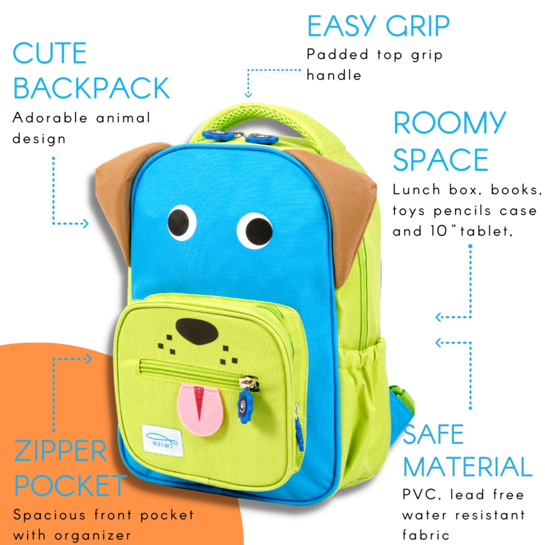 Twise Side-kick 12" Kids, Toddlers Backpack for Preschool, Pup