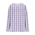 thumbnail image 6 of CHGBMOK Women V Neck Shirts 3/4 Sleeve Loose Summer Tops Tunic Checkered Casual T-Shirt, 6 of 6