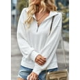 thumbnail image 6 of DOKOTOO Womens Zip Up Sweatshirts Fall Half Zip Pullover Oversized Fall Quarter Zipper Sweatshirt for Women S-2XL, 6 of 9