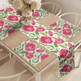 thumbnail image 2 of Ambesonne Poppy Flower Table Runner & Placemats, Leaves Petals Romance, Placemat 4 pcs + Runner 12"x72", Green Pink Cream, 2 of 2