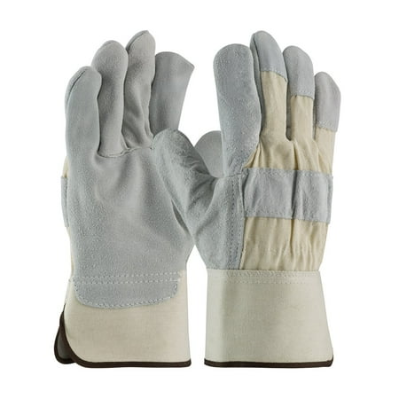 

PIP 82-7583/S A/B Grade Shoulder Split Cowhide Leather Palm Glove with Fabric Back Rubberized Safety Cuff