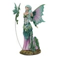 thumbnail image 2 of Amy Brown Discovery Enchanted Elf Fairy Damsel With Green Pixie Dragon Statue, 2 of 9