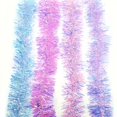 thumbnail image 2 of Guirnalda colgante para árbol de Navidad, adornos para árbol de Navidad, suministros de decoración, 2 m, 3 cm/5 cm, color arcoíris, papel de aluminio, ratán, 2 of 5
