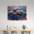 thumbnail image 2 of Hirioo Underwater Lazy Turtle Print Tapestry Lightweight Fabric for Bedroom Aesthetic Home Wall Dorm Décor Living Room Decor 29x37 Inch, 2 of 8