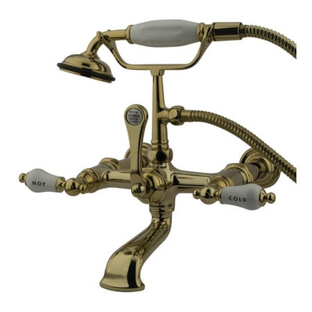UPC 663370034428 product image for Kingston Brass Cc545T2 Clawfoot Tub Filler With Hand Shower - Polished Brass Fin | upcitemdb.com