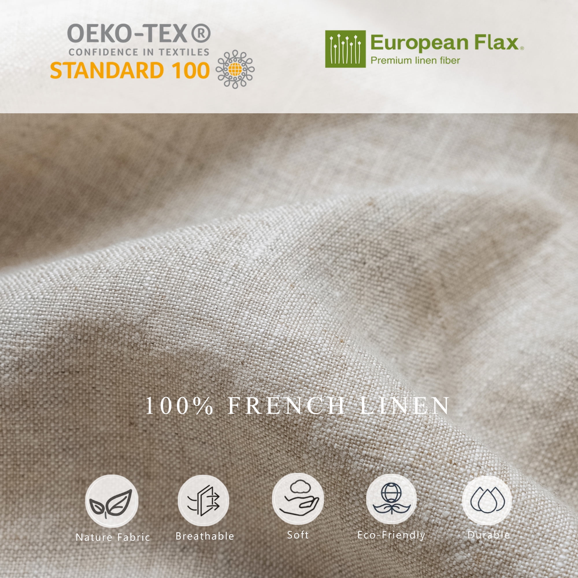 100% Pure Linen Natural Table Runner - 14x120 Inch French Linen Table Decor for Dining, Holidays, Christmas, and Weddings - Natural