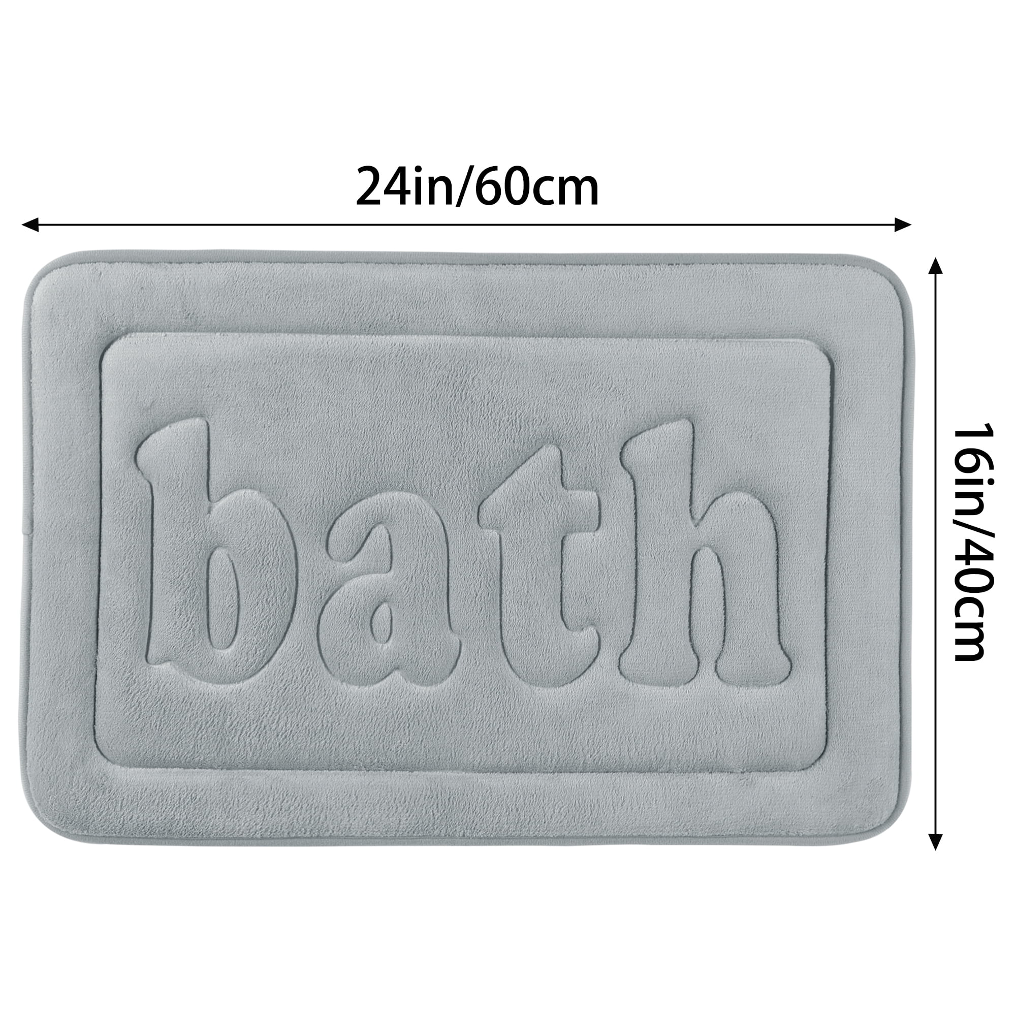 Unique Bargains 2 Pcs Memory Foam Rugs Black/Light Grey 16" x 24"