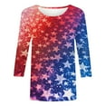 thumbnail image 5 of Cavosen 4th of July Shirts for Women Petite Independence Day 3/4 Sleeve Crew Neck T Shirts American Flag Graphic Shirts Lady XL 4th of July Casual Shirts Red White and Blue Tunic Tees, 5 of 5