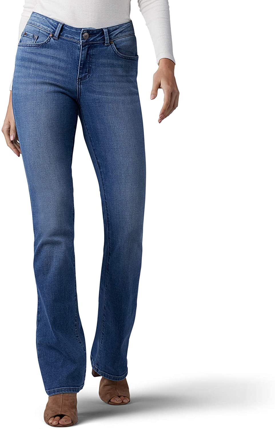 Lee Womens Modern Series Curvy Fit Bootcut Jean Hidden Pocket Pants -  