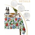 thumbnail image 3 of Strawberry Tablecloth Square Table Cloth 54x54, Waterproof Outdoor Table Cloth Covers Decorative Table Protector, Summer Botanical Blue Spring Floral Washable Table Cover for Kitchen Dinning Party, 3 of 8