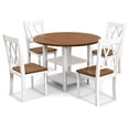 thumbnail image 1 of Gymax 5 Piece Round Dining Kitchen Set w/ Drop Leaf Dining Table Folded & 4 Chairs, 1 of 10