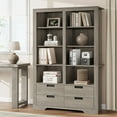 thumbnail image 4 of Soonbuy 72" Tall Book Shelf with Storage, Farmhouse Floor Standing Bookcase,Book Shelf with 4 Drawers, Freestanding Display Storage Shelves for Bedrooms Home Offices, and Living Rooms, 4 of 9