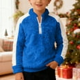 thumbnail image 6 of Warm and cozy hoodies for kids are here just in time for the holiday season! Featuring adorable patchwork designs, these versatile pullovers are for both boys and girls.,150,Blue, 6 of 9