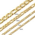 thumbnail image 6 of HZMAN Men Women 24k Real Gold Plated Figaro Chain Stainless Steel Necklace, Wide 3mm 5mm 7mm 9mm, 6 of 8
