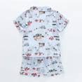 thumbnail image 4 of NIEWTR Toddler Summer Pajamas Set For 18-24 Months Toddler Boy Kids Summer Short Sleeves T-Shirt and Shorts Outfit 2 Piece Set Short Sets Summer Dailywear Set, 4 of 4