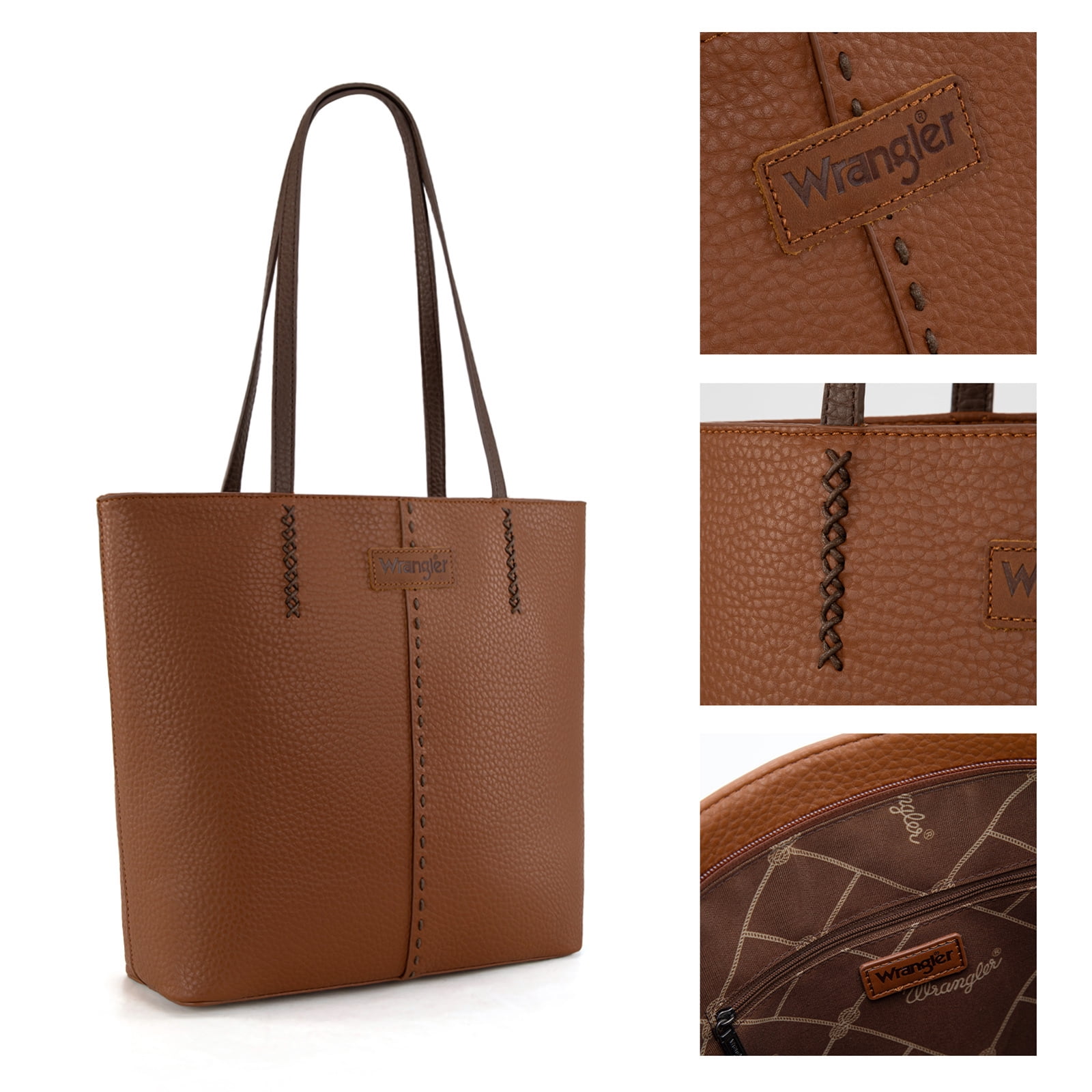 Wrangler Tote Bag for Women Top Handle Satchel Purse, Brown