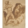 thumbnail image 2 of After Federico Zuccaro 15x18 Black Ornate Wood Framed Double Matted Museum Art Print Titled - Sketch for Last&nbsp;Judgement (16th&nbsp;Century), 2 of 5