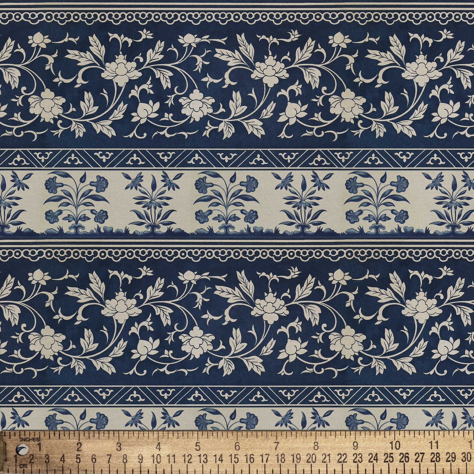 (2 pack) 1 Yard 100% Cotton Country Lace, Blue, 44" Wide for Quilting & Sewing by David Textiles