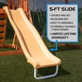 thumbnail image 2 of The Swing Company North Star Wooden Swing Set for Kids with Play Fort, 6' Slide & LED Swing Seats, 2 of 11