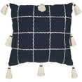 thumbnail image 2 of Mina Victory Lifestyle Woven Check W Tassel 20" x 20" Navy Indoor Throw Pillow, 2 of 5