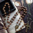 thumbnail image 5 of Collares de rosario de perlas católicas con medallas cruzadas, cadena larga, oración religiosa para mujeres --- Código de producto 42978, 5 of 5