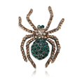 thumbnail image 1 of Broche de araña gótica con diamantes de imitación verdes, 1 of 4