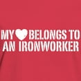 thumbnail image 3 of CafePress - My Heart Belongs To An Ironworker Women's Dark T S - Women's Traditional Fit Dark T-Shirt, 3 of 4