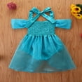 thumbnail image 4 of Bébé Filles Rompers Robe à Paillettes Licol Cou hors-Épaule Combinaison Robe avec des Boutons-Pression, 4 of 9