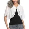 thumbnail image 2 of Womens Short Cardigan Chiffon Top Open Front Bolero Shrug Short Sleeve Crop Tops, 2 of 5