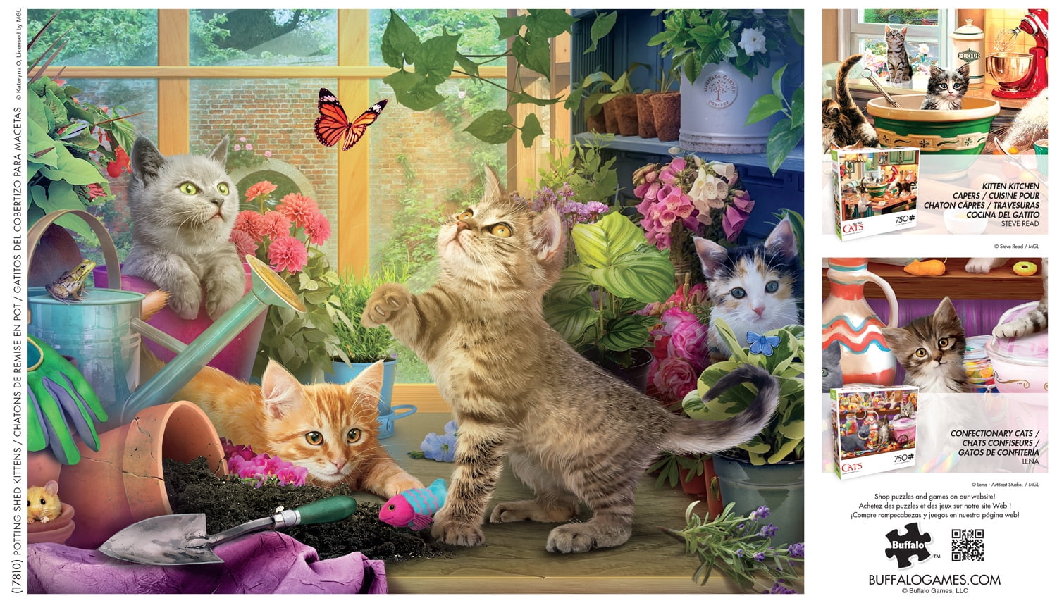 Buffalo Games Potting Shed Kittens Puzzle de 750 pièces imbriqué pour adultes âgés de 14 à 99 ans