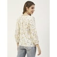 thumbnail image 3 of Moomaya Printed Balloon Sleeves Womens Top, Tie-Up Casual Summer Tunic Top, 3 of 9