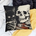 thumbnail image 2 of SHANXI Gift，White Skull and Pillow Covers Hallowmas Thanksgiving Outdoor Room Throw Pillowcase Flannel 24x24in, 2 of 5