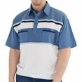 thumbnail image 2 of Classics by Palmland Horizontal Short Sleeve Banded Bottom Shirt with 2 Pockets, 2 of 3