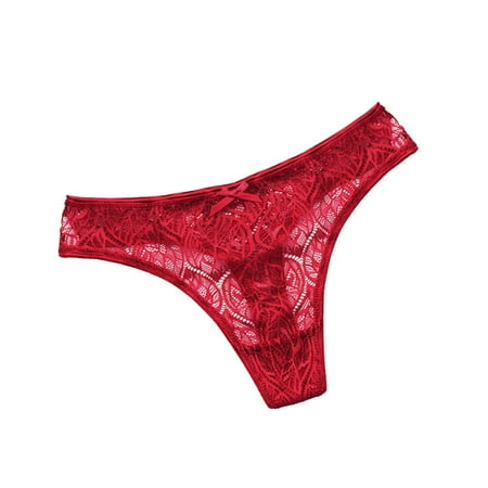 

wendunide lingerie for women Low Lace Patchwork For In Women Color Panties Sexy Thong Waist Solid Red 3XL