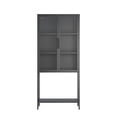 thumbnail image 2 of Benvolio 70.87-inch Black Two Door Metal Cabinet with Fluted Clear Doors, 2 of 2