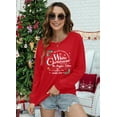 thumbnail image 4 of ALLTB Christmas Sweatshirt for Women Red Christmas Graphic Xmas Pullover Sweater Holiday Long Sleeve Tops Funny Family Shirt, 4 of 6