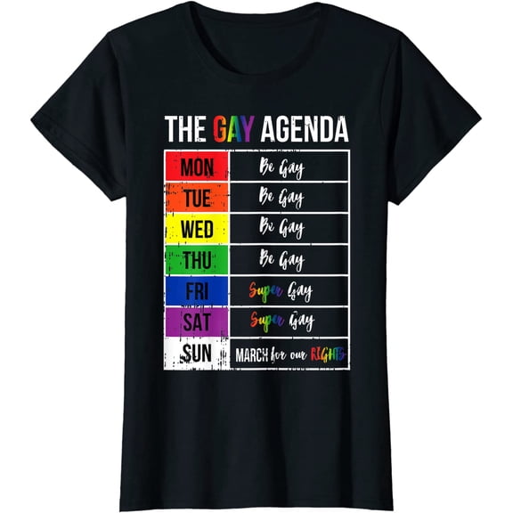 Women Top Super Agenda Pride Flag LGBTQ Inspirational LGBT Gift Casual T-Shirt
