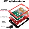 thumbnail image 3 of BMOUO iPad 6th / 5th Generation Case,iPad 9.7 2018/2017 Case,iPad Air 2 Case,3 Layer Shockproof [360 Swivel Stand][Hand Strap][Pencil Holder] Kids Case for iPad 9.7 Inch 2018/2017 - Black+Red, 3 of 8