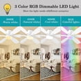 thumbnail image 2 of 52inch White Ceiling Fans with Lights and Remote/App Control, Low  Ceiling Fan with Light and 6 Double-Side blades, Flush Mount, LED/RGB Dimmable  Reversible Modern Ceiling Fan for Home Use, 2 of 8