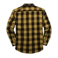 thumbnail image 4 of ZCFZJW Mens Flanned Buffalo Plaid Button Down Shirts Regular Fit 4-Way Stretch Wrinkle Free Long Sleeve Business Dress Shirt Casual Shacket Jacket Tops with Pockets Gold XXXL, 4 of 4