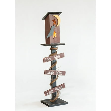 Decorative Sign Posts - Furniture Barn USA™ Primitive Decorative Rustic Luminary Out House on Post with Signs