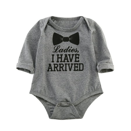 

MERSARIPHY Infant Baby Round Neck Romper Casual Short Sleeve Jumpsuit Printing Letters