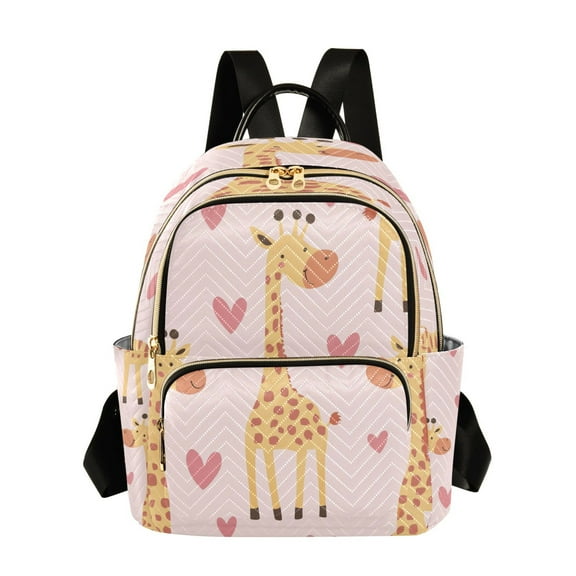 WOBOGO Adorable Cartoon Giraffes Heart Pattern Butterfly Backpack Durable Lightweight Shoulder Bag Built-in Laptop Sleeve and Multiple Utility Compartments