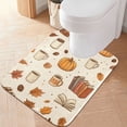 thumbnail image 2 of Yayeee Bath Rugs for Bathroom Floor Set of 2 Non Slip Fluffy Soft Absorbent Mat, Fall Beige Pumpkin, 2 of 7