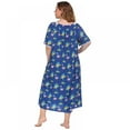 thumbnail image 6 of Newway Plus Size Women Nightgown Short Sleeve Floral Print Nightdress Square Neck Lounger Robe Long Sleepwear, 6 of 6