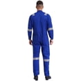 thumbnail image 2 of Moggemol Men's 100% Cotton Work Overalls Reflective Strips Jumpsuit Dustproof Dungarees Coveralls Blue XL/175, 2 of 7