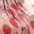 thumbnail image 3 of Strawberry Plants Fruit Flower Heart Blanket,Comfortable Soft Flannel Throw Blanket,All Season,Warm Lightweight Blankets for Sofa Bed Couch Living Room Chair,30"x40", 3 of 4