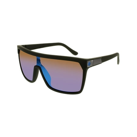 Spy Men's Mirrored Flynn 670323973317 Black Shield Sunglasses