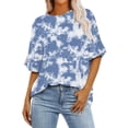thumbnail image 1 of Blouses pour Femmes, Mode Décontractée, Manches Courtes Raccourcies, Chemise Ample Imprimée, 1 of 5